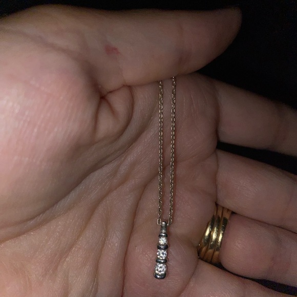 Diamond and silver necklace